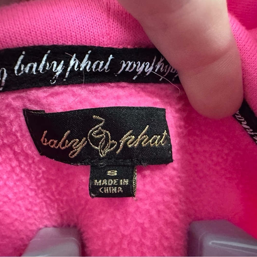 Baby Phat Vibrant Pink Hoodie with White Accents - Picture 2 of 6